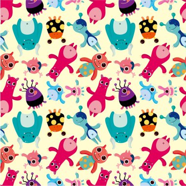 seamless monster pattern clipart