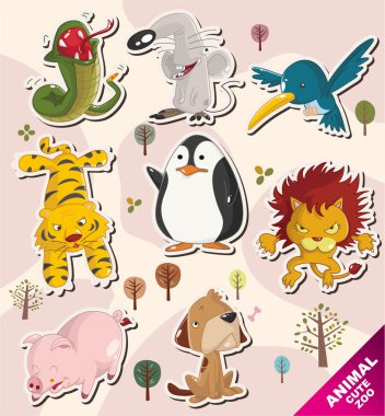 cartoon animal icons clipart