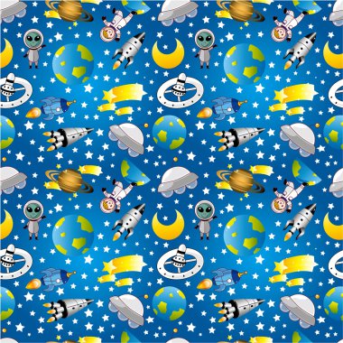 seamless space pattern clipart