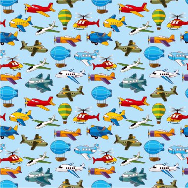 seamless airplane pattern clipart