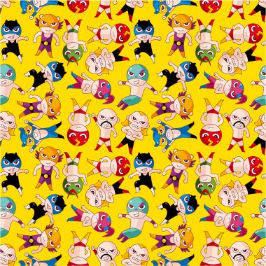 seamless wrestler pattern clipart