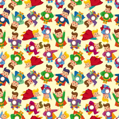 cartoon superman seamless pattern clipart