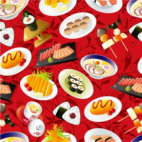 Kusursuz Japon yemekleri desen — Stok Vektör
