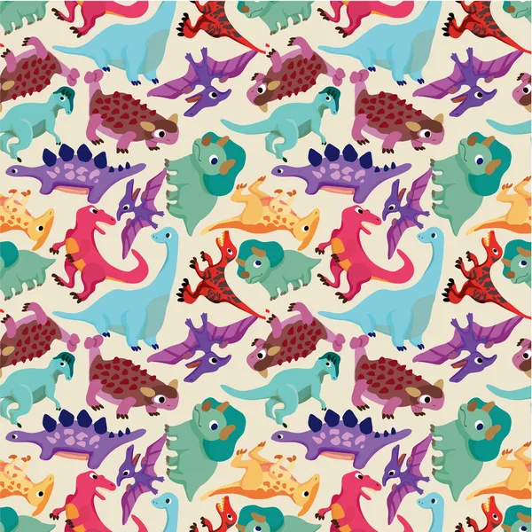 Seamless dinosaur pattern — Stock Vector