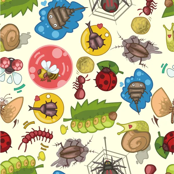 Άνευ ραφής bug μοτίβο — Διανυσματικό Αρχείο