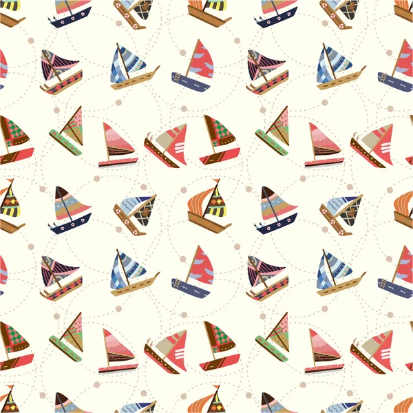Seamless sailboat pattern — Stock Vector