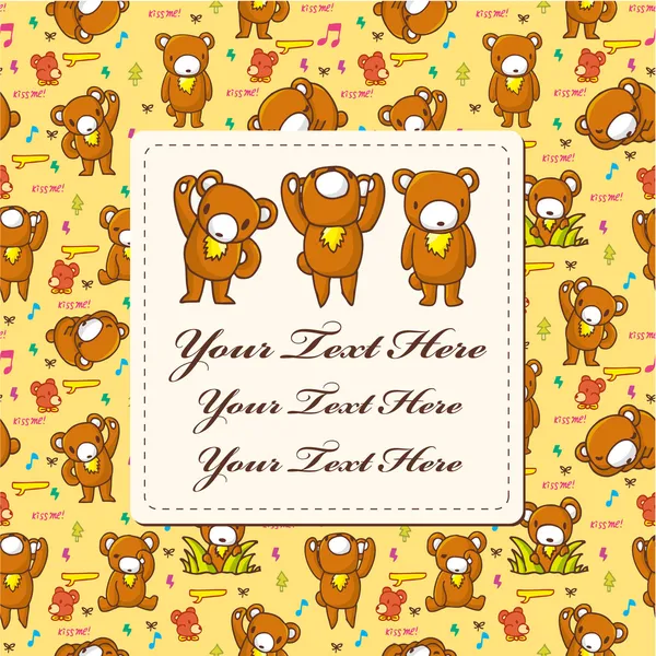 Cartão de urso —  Vetores de Stock