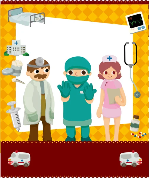 Tarjeta de dibujos animados médico tarjeta de dibujos animados médico tarjeta — Vector de stock