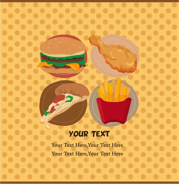 Carta fast food — Vettoriale Stock