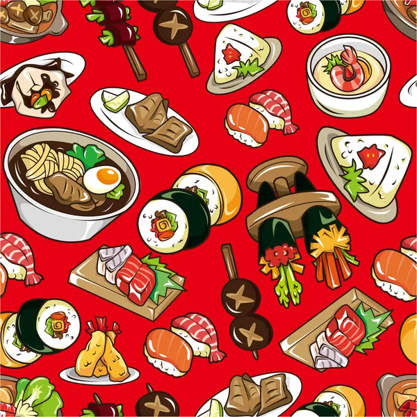 Seamless Japanese food pattern seamless Japanese food pattern — Stock Vector