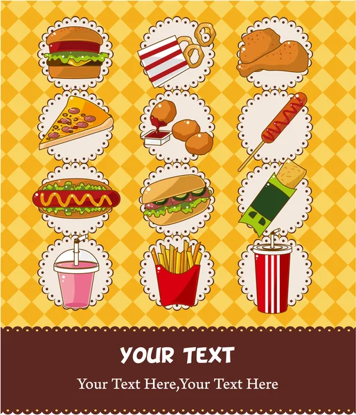Ícone de fast food dos desenhos animados —  Vetores de Stock