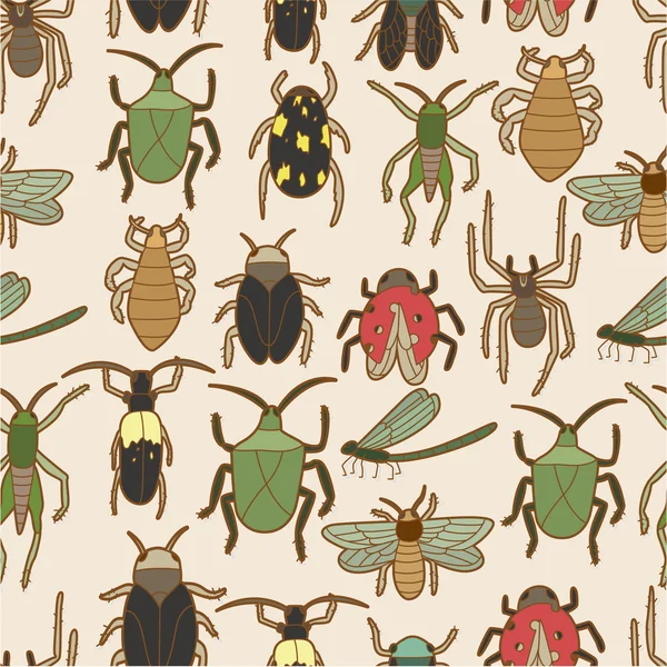 stock vector seamless bug pattern