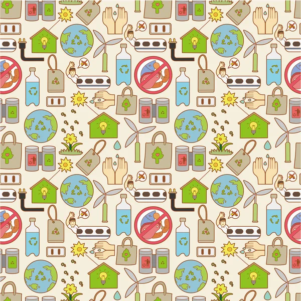 Seamless eco pattern — Stock Vector