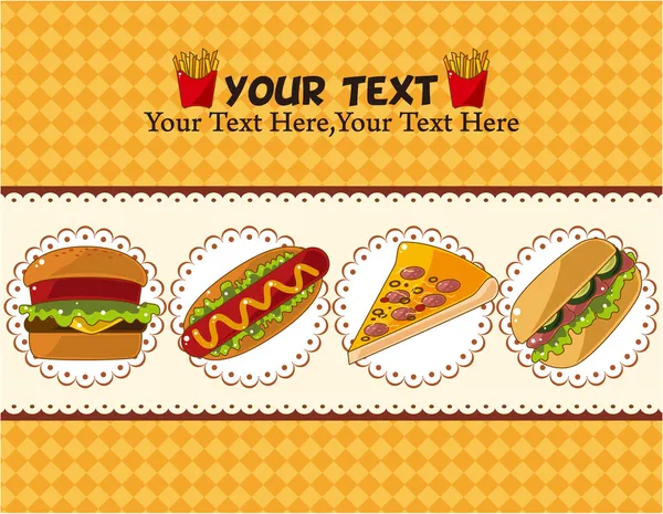 Cartão de fast food —  Vetores de Stock