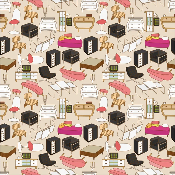 Motif de meubles sans couture — Image vectorielle
