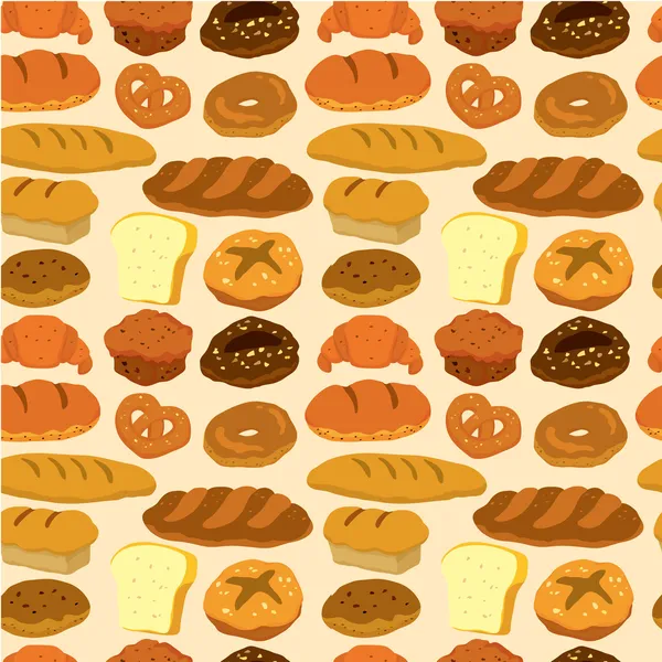 シームレスなパンのパターン — ストックベクタ