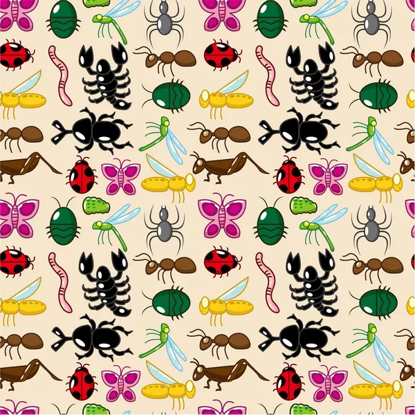 Seamless insect pattern — Stock Vector