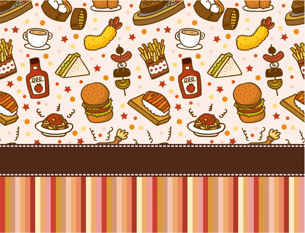 Fast food restaurante cartão — Vetor de Stock