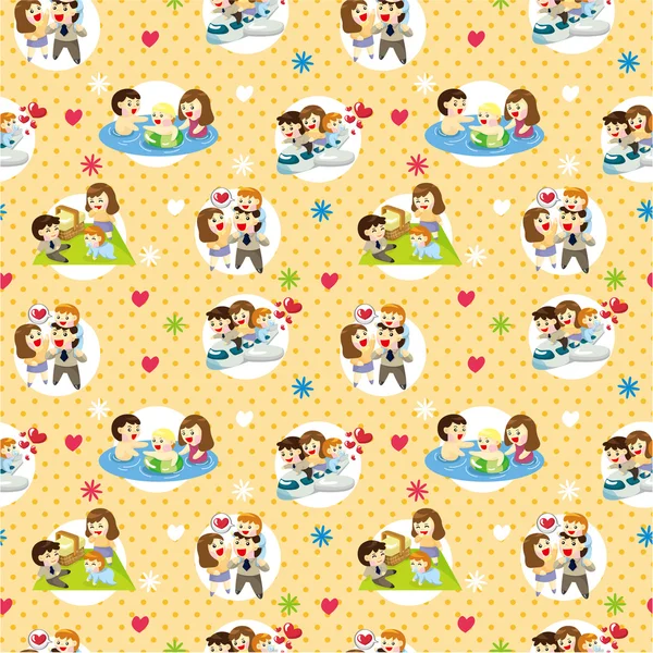 无缝的甜蜜家庭模式 — 图库矢量图片