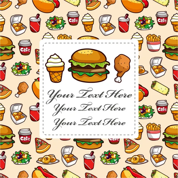 Karta fast food — Wektor stockowy