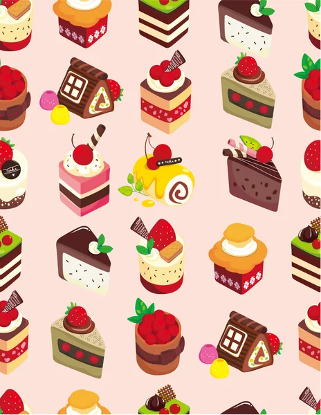 Seamless sweet cake pattern — Stock Vector