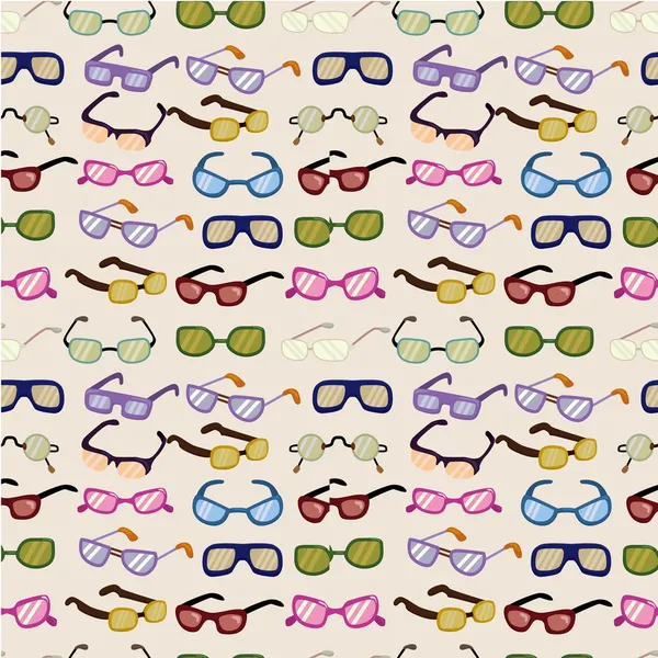 Patrón de gafas de dibujos animados sin costura — Vector de stock