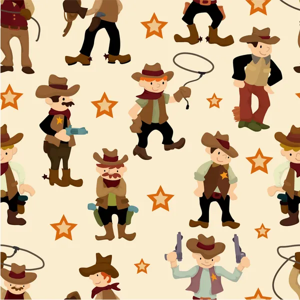 Seamless west cowboy pattern — Stock Vector