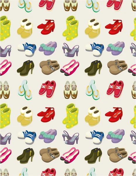 Cartoon shoes set seamless pattern — Stock Vector