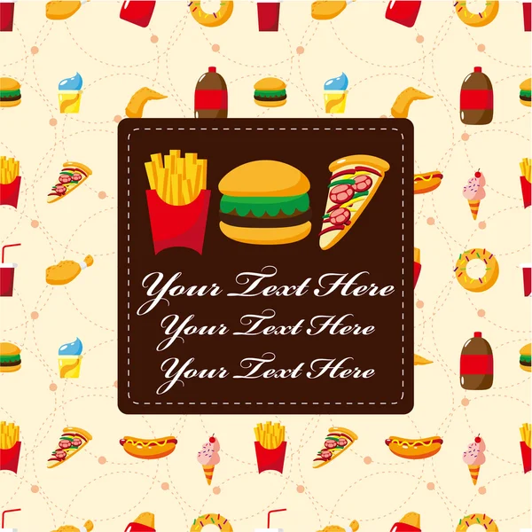 Cartoon fast food card — Stock Vector