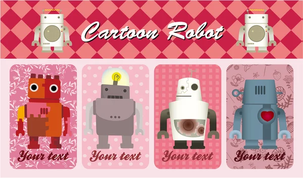Cartão robô desenhos animados — Vetor de Stock