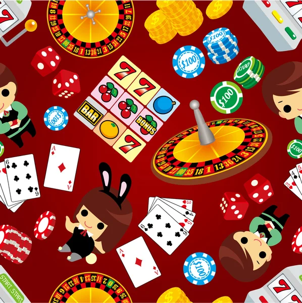 Naadloze casino patroon — Stockvector