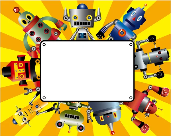Cartone animato robot card — Vettoriale Stock