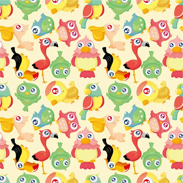 Cartoon bird seamless pattern — Stock Vector