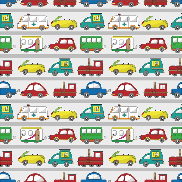 Άνευ ραφής γελοιογραφία αυτοκίνητο μοτίβο άνευ ραφής γελοιογραφία αυτοκίνητο μοτίβο — Διανυσματικό Αρχείο