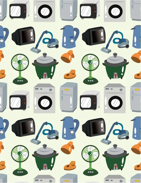 Cartoon Home Appliances pola mulus - Stok Vektor