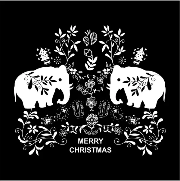 黒いクリスマス カード — ストックベクタ