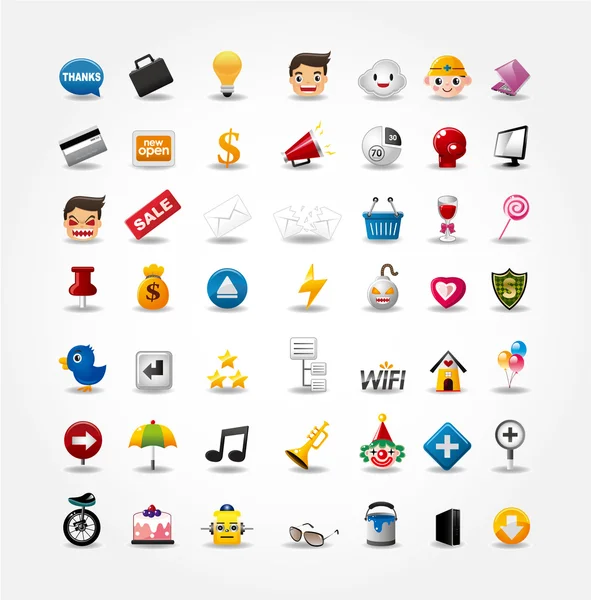 Iconos del Internet y del Web site, iconos del Web, sistema de los iconos — Vector de stock