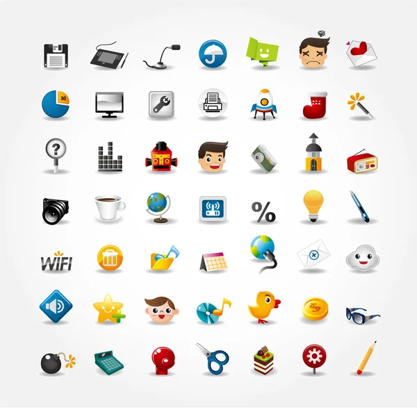 Iconos del Internet y del Web site, iconos del Web, sistema de los iconos — Archivo Imágenes Vectoriales
