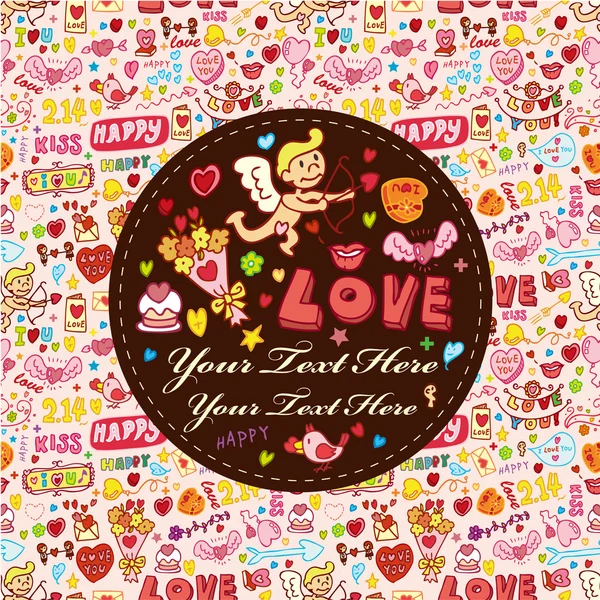 Cartoon amor elemento cartão —  Vetores de Stock