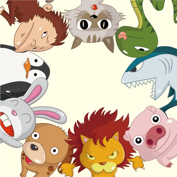 Tarjeta de animal de dibujos animados — Vector de stock