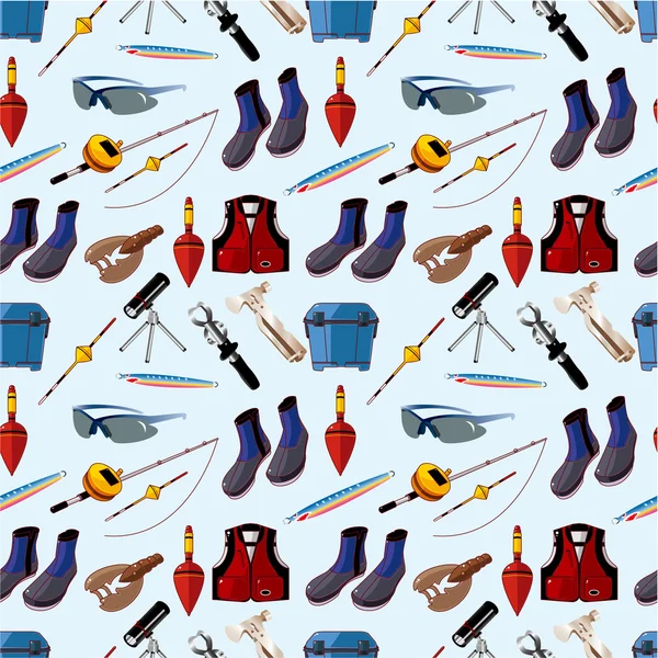Desenhos animados Pesca sem costura padrão —  Vetores de Stock