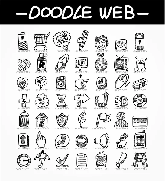 stock vector web doodle icon set