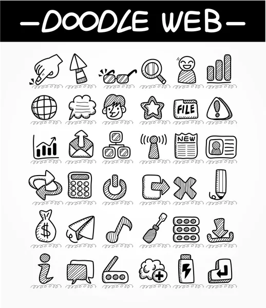 stock vector web doodle icon set