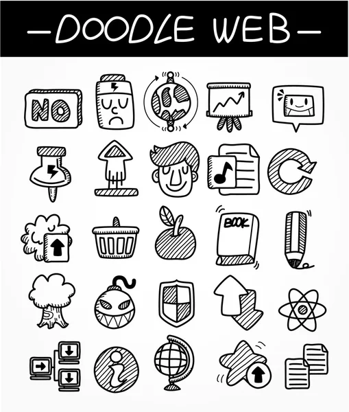 Web doodle sada ikon — Stockový vektor