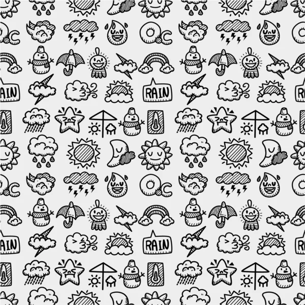 Hand draw weather seamless pattern — Stock Vector