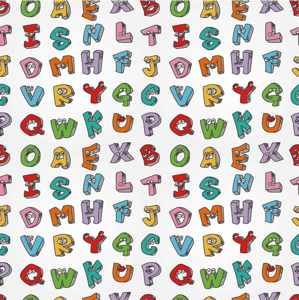 Monstruo letras patrón sin costura — Archivo Imágenes Vectoriales