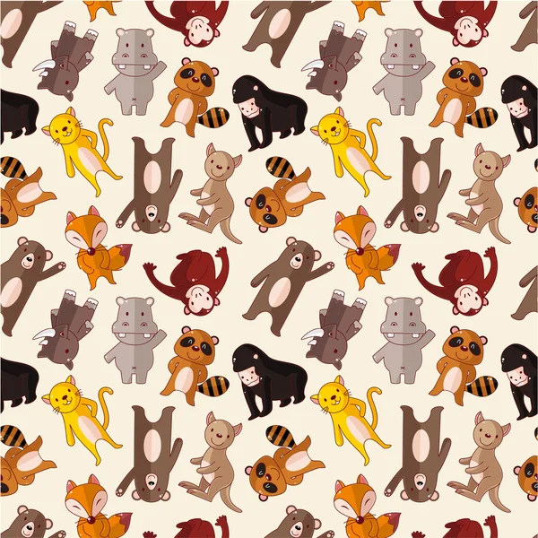 Cartoon animal seamless pattern — Stock Vector
