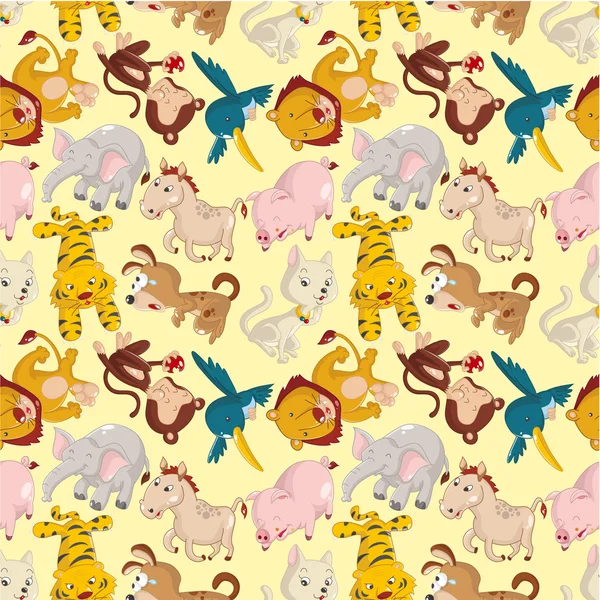Cartoon animal seamless pattern — Stock Vector