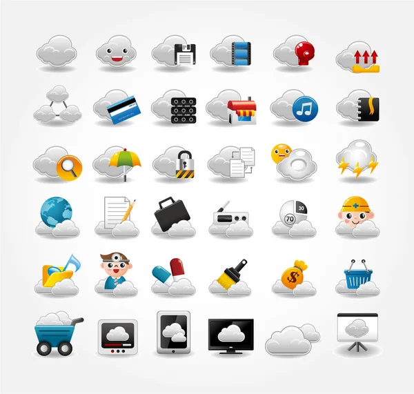 stock vector Vector Icons for Cloud network