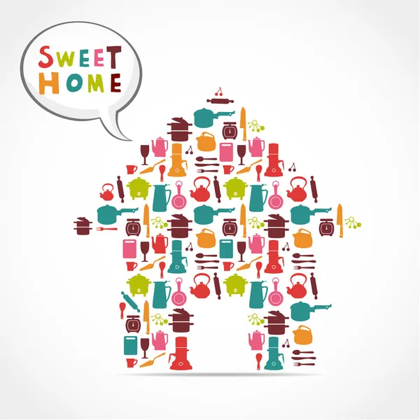 Sweet Home Card — Stockvektor